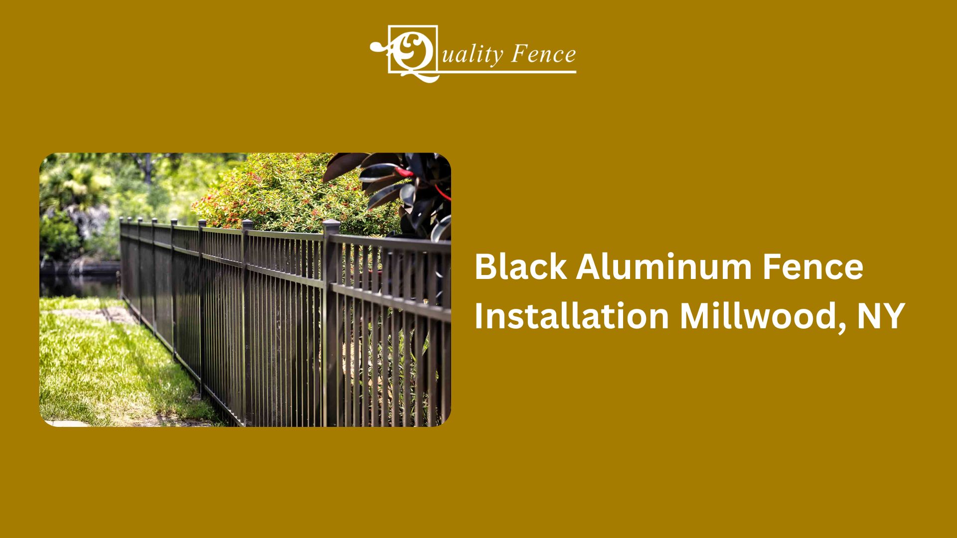 Blogs 8 Black aluminum fence installation in Millwood, NY with modern ornamental panels and gate